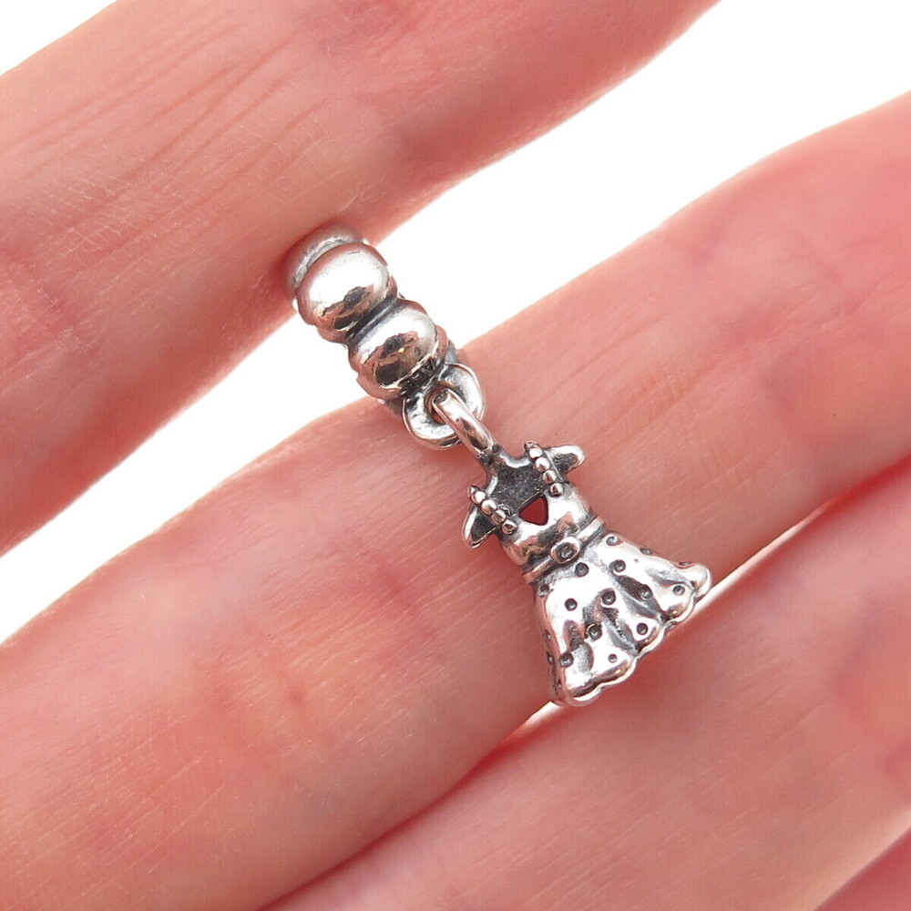 Pandora 925 Sterling Silver Party Girl Dress Dangle Charm